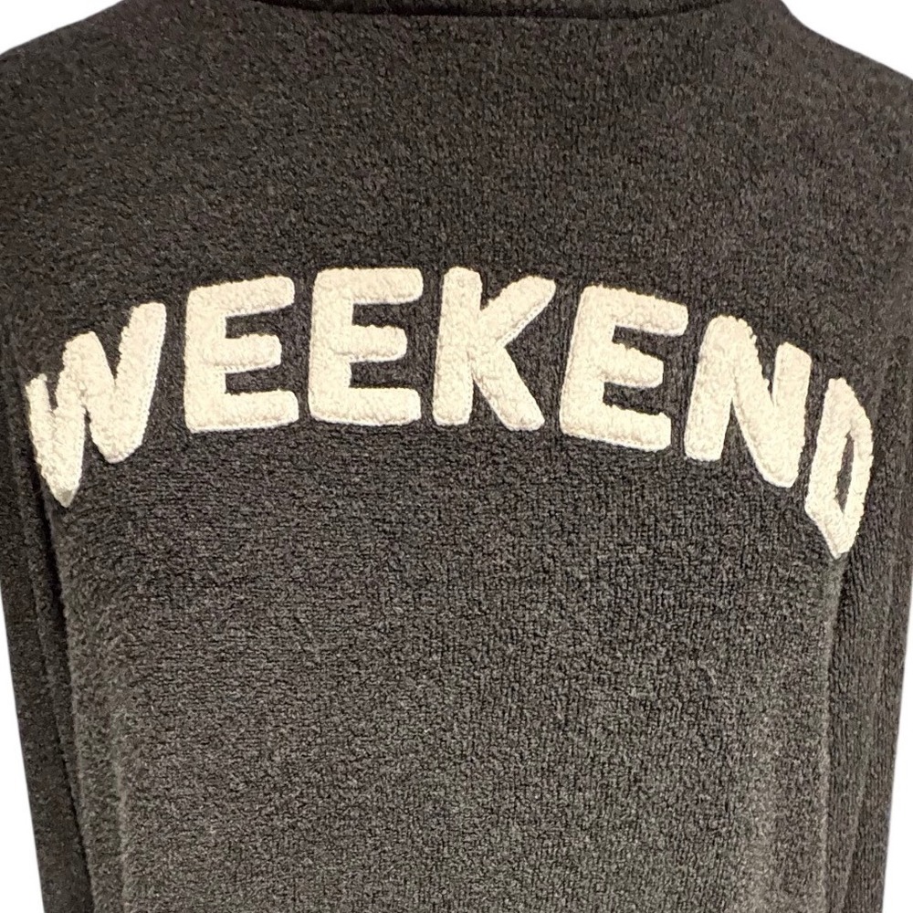 Women's S Dark Gray Fleece Long Sleeve Sweatshirt Weekend Casual Relax Lounge - Picture 3 of 6